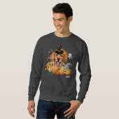 Niedlicher Hund Custom Golden Retriever Halloween Sweatshirt (Vorne ganz)