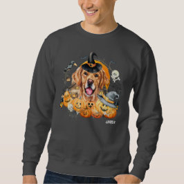 Niedlicher Hund Custom Golden Retriever Halloween Sweatshirt