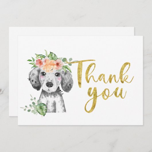 niedlicher Hund Dankeschön Karte (Vorne/Hinten)
