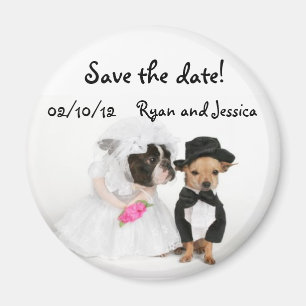 Niedlicher Hund, der Save the Date Magneten Magnet
