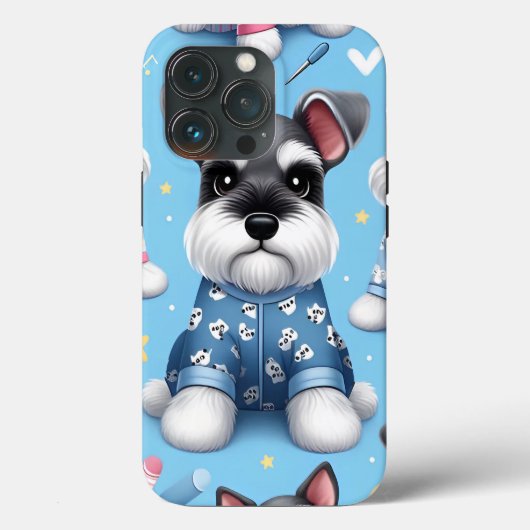 Niedlicher Hund des Schnauzer-Tiermusters Case-Mate iPhone Hülle (Rückseite)