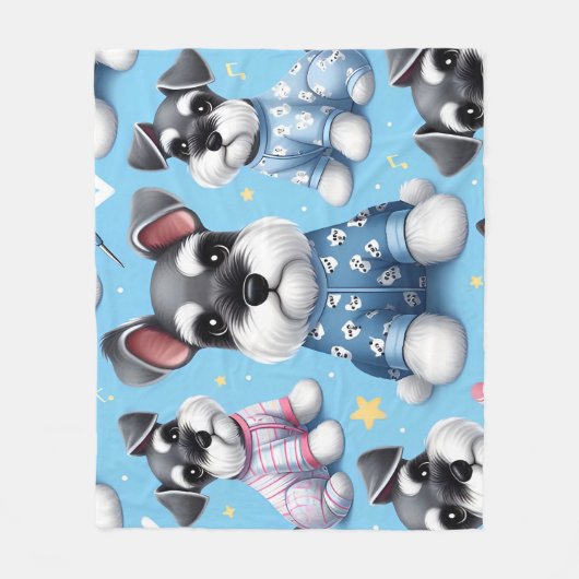 Niedlicher Hund des Schnauzer-Tiermusters Fleecedecke (Vorderseite)