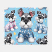 Niedlicher Hund des Schnauzer-Tiermusters Fleecedecke (Vorderseite (Horizontal))