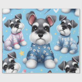 Niedlicher Hund des Schnauzer-Tiermusters Geschenkpapier (Flach)