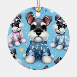 Niedlicher Hund des Schnauzer-Tiermusters Keramik Ornament