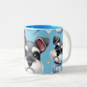 Niedlicher Hund des Schnauzer-Tiermusters Zweifarbige Tasse (VorderseiteRechts)