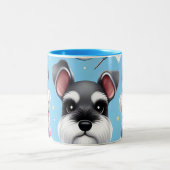 Niedlicher Hund des Schnauzer-Tiermusters Zweifarbige Tasse (Mittel)