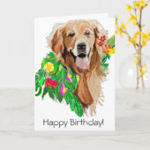 Niedlicher Hund Dreamy Golden Retriever Karte (Gelbe Blume)