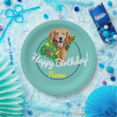 Niedlicher Hund Dreamy Golden Retriever Pappteller (Party)