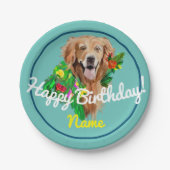 Niedlicher Hund Dreamy Golden Retriever Pappteller (Vorderseite)