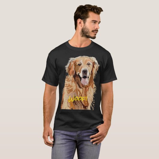 Niedlicher Hund Dreamy Golden Retriever T-Shirt (Vorne ganz)
