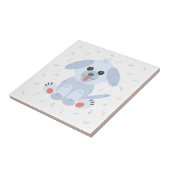 Niedlicher Hund, einfach, rosa Pastel Cartoon Fliese (Seite)