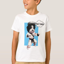 Niedlicher Hund Elvis Impersonator in Karate kimon T-Shirt