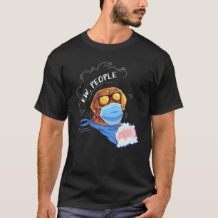 Niedlicher Hund Ew Menschen, die eine Facemaske tr T-Shirt