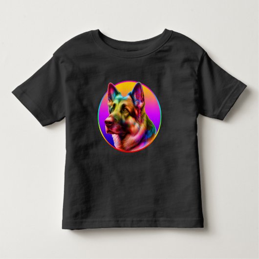 NIEDLICHER HUND FARBFARBENER RAINBOIN KLEINKIND T-SHIRT (Vorderseite)