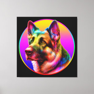 NIEDLICHER HUND FARBFARBENER RAINBOIN LEINWANDDRUCK