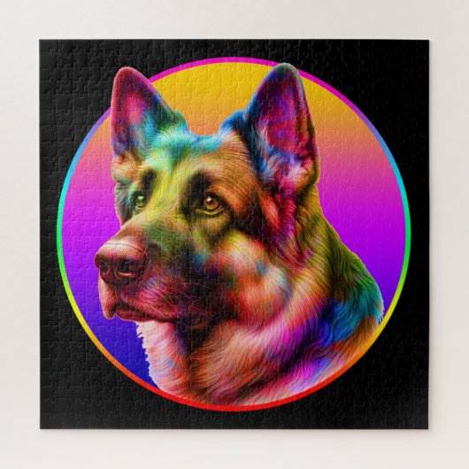 NIEDLICHER HUND FARBFARBENER RAINBOIN PUZZLE (Vertikal)