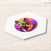 NIEDLICHER HUND FARBFARBENER RAINBOIN UNTERSETZER (angewinkelt)