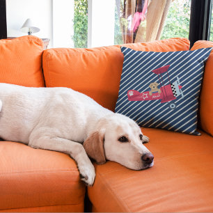 Niedlicher Hund fliegendes Flugzeug, Individuelle Kissen