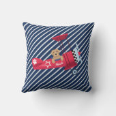 Niedlicher Hund fliegendes Flugzeug, Individuelle Kissen (Rückseite)