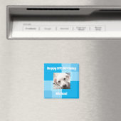 Niedlicher Hund Foto 5. Geburtstag Blau Magnet (In Situ (Geschirrspüler))