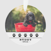 Niedlicher Hund Foto Black Paws Holiday Keepake Ornament (Vorderseite)