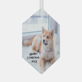 Niedlicher Hund Foto Glas Ornamente Weihnachtsfeie (Vorderseite Rechts)