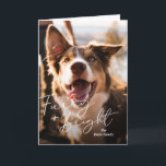 Niedlicher Hund Foto Modernes Weihnachtsfest Feiertagskarte<br><div class="desc">Moderne Weihnachtskarte im Foto mit einem schlichten und minimalen Design mit dem niedlichen Gruß "Furry and Bright" in einem eleganten Drehbuch über das Bild Ihres Haustierhundes. Die Innenseite hat eine Collage aus Foto mit drei vertikalen Fotos zusammen mit einer personalisierten schwarz-weißen Nachricht.</div>