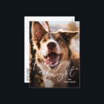 Niedlicher Hund Foto Modernes Weihnachtsfest Feiertagspostkarte<br><div class="desc">Moderne Weihnachtspostkarte mit einem schlichten und minimalen Design mit dem niedlichen Gruß "Furry and Bright" in einem eleganten Drehbuch über ein Foto Ihres Haushundes. Die Rückseite hat ein zweites Foto zusammen mit Ihrer personalisierten Nachricht in Schwarz und Weiß.</div>