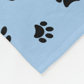 Niedlicher Hund Foto Name Schwarze Paw Prints Must Fleecedecke (Ecke)