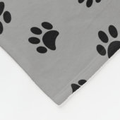 Niedlicher Hund Foto Name Schwarze Paw Prints Silv Fleecedecke (Ecke)