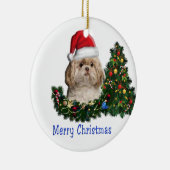 Niedlicher Hund frohe Weihnachten Keramik Ornament (Rechts)