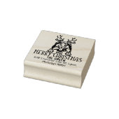 Niedlicher Hund Frohe Weihnachtsfeier Rücksendeadr Gummistempel (Stempel)