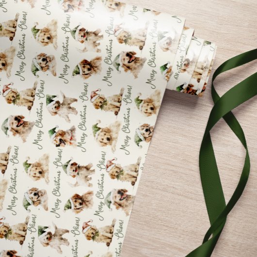 Niedlicher Hund Frohe Weihnachtswrapping Papier Geschenkpapier