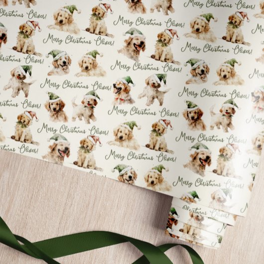 Niedlicher Hund Frohe Weihnachtswrapping Papier Geschenkpapier