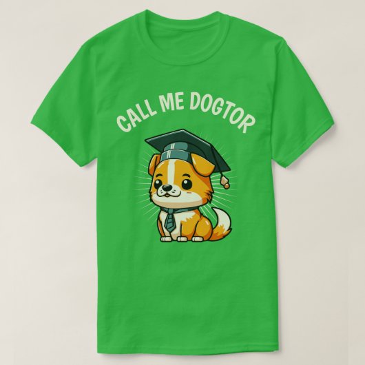 Niedlicher Hund Funny Doctor Degree Doktorand T-Shirt (Design vorne)