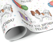Niedlicher Hund - Geburtstag Geschenkpapier (Rolleneckpunkt)