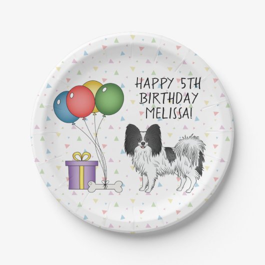 Niedlicher Hund - Geburtstag Pappteller (Vorderseite)