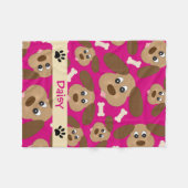 Niedlicher Hund gegenüber Personalisiertem Hund Fleecedecke (Vorderseite (Horizontal))