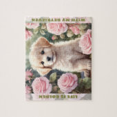 Niedlicher Hund Golden Retriever Puppy Individuell Puzzle (Vertikal)