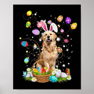 Niedlicher Hund Golden Retriever Spaß Ostertag Ei  Poster