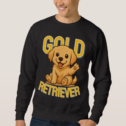 Niedlicher Hund Golden Retriever Unisex Mann Kleid Sweatshirt (Vorderseite)