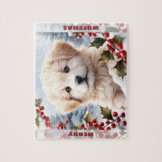 Niedlicher Hund Golden Retriever Welpenname Puzzle (Vertikal)