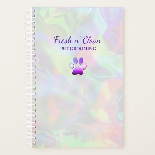 Niedlicher Hund Grooming Paw Print Holograph Planer (Vorderseite)