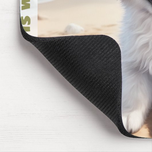 Niedlicher Hund große Pyrenäen Weiße Welpe Individ Mousepad (Ecke)