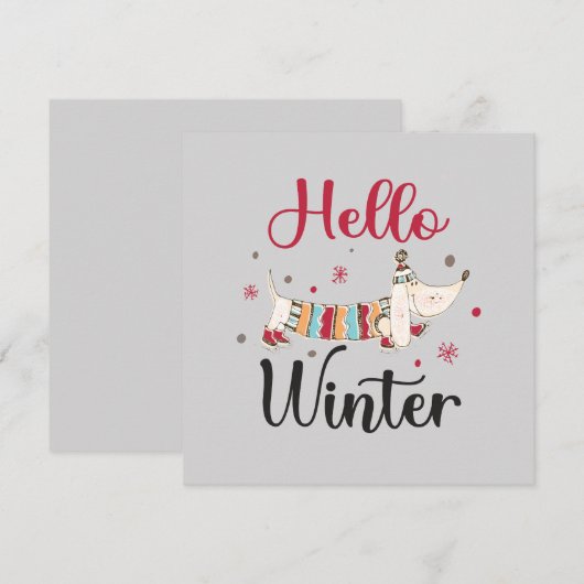 Niedlicher Hund Hallo Winter (Vorne/Hinten)