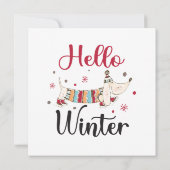 Niedlicher Hund Hallo Winter (Rückseite)