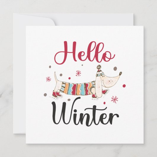 Niedlicher Hund Hallo Winter (Vorderseite)