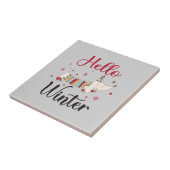 Niedlicher Hund Hallo Winter Fliese (Seite)
