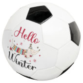 Niedlicher Hund Hallo Winter Fußball (Dreiviertel)